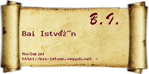 Bai István névjegykártya